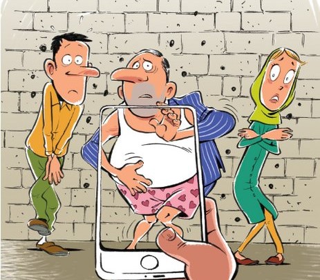 کاریکاتور/ حریم خصوصی کاربران تلفن همراه
