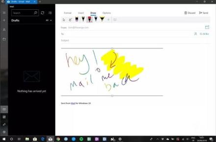 قابلیت ایمیل زدن با دستخط در ویندوز ۱۰