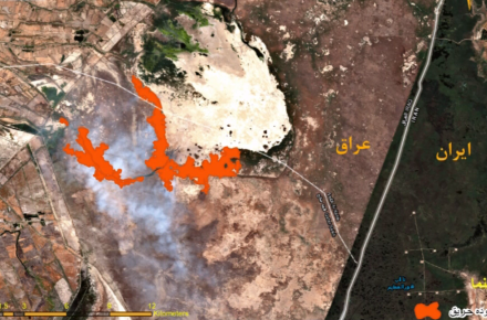ببینید| تصاویر ماهواره‌ای نشان می‌دهد: سوختن 1700 هکتار از تالاب هویزه عراق در 40 روز اخیر