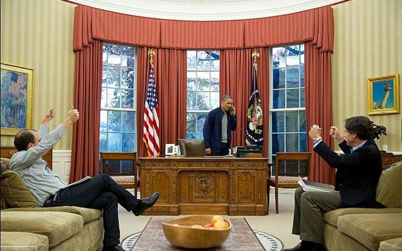 سایت کاخ سفید واکنش اوباما زمان دریافت خبر توافق هسته‎ای را نمایش داد