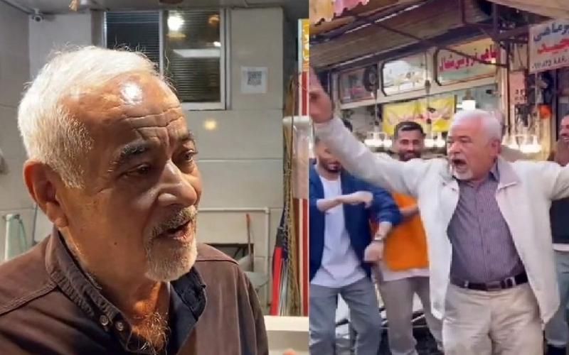 اینستاگرام پیرمرد رشتی که در بازار آواز می‌خواند و می‌رقصید، مسدود شد