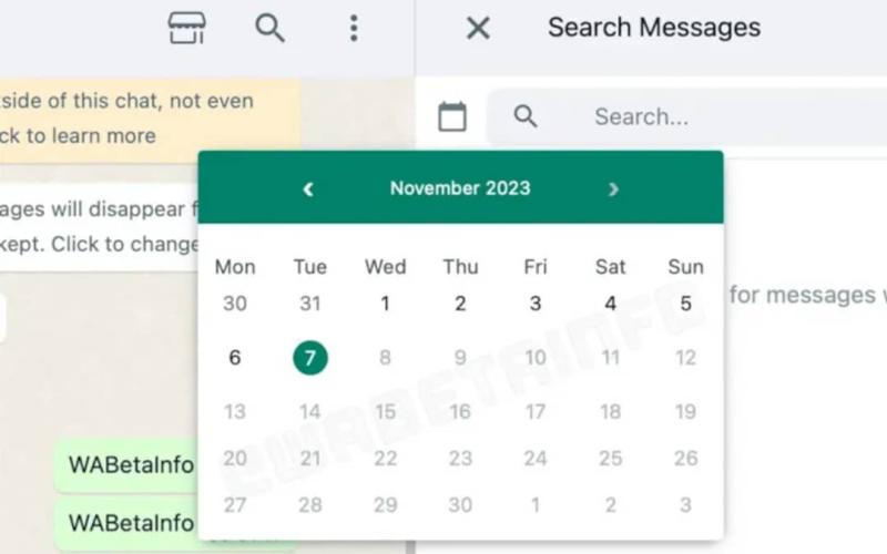 قابلیت جدید واتس‌آپ؛ امکان جستجوی پیام‌ها بر اساس تاریخ 