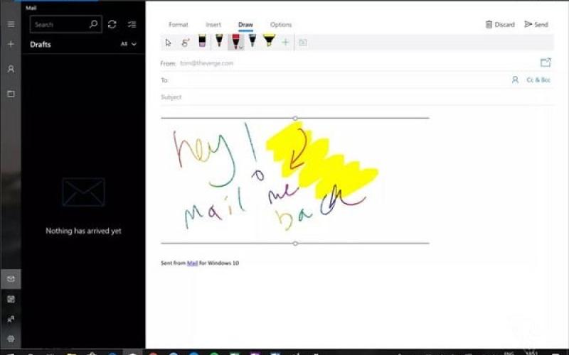 قابلیت ایمیل زدن با دستخط در ویندوز ۱۰
