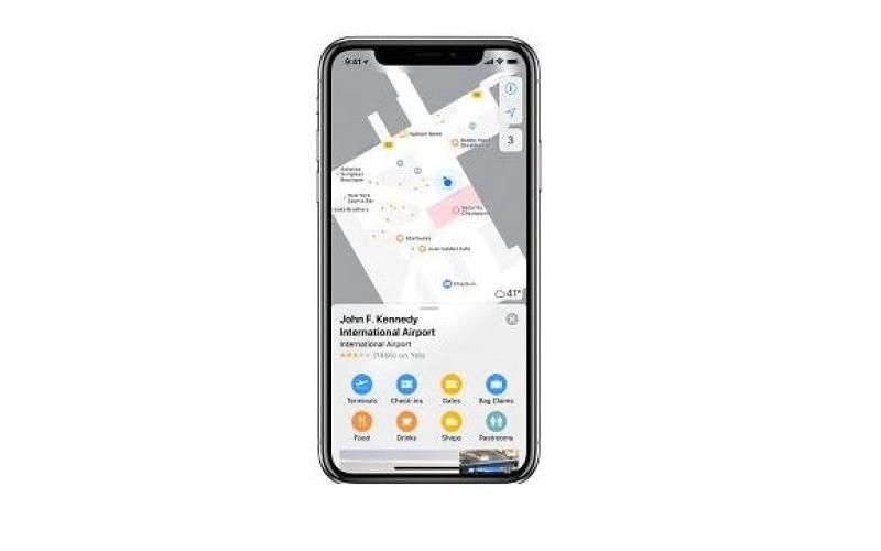 نقشه راه فرودگاه‌ها در اپلیکیشن اپل مپ