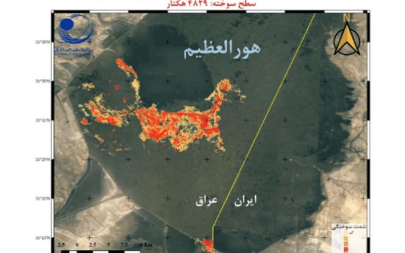 پایش ماهواره ای آتش سوزی تالاب هورالعظیم به صورت روزانه