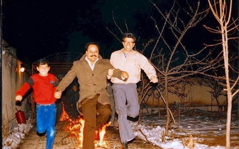 محمدرضا و همایون شجریان و اکبر عبدی در چهارشنبه‌ سوری