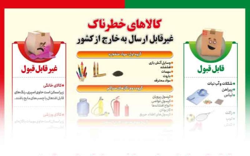 کدام مرسولات را نمی‌توان از طریق شرکت پست ارسال کرد؟